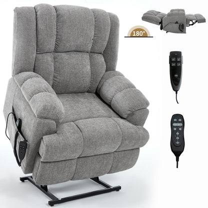 Dual Motor Heat Massage Infinite Position Up to 350 LBS Electric Power Lift Recliners with Power-Remote