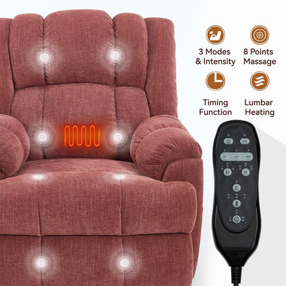 Dual Motor Heat Massage Power Lift Recliner Chair, Infinite Position