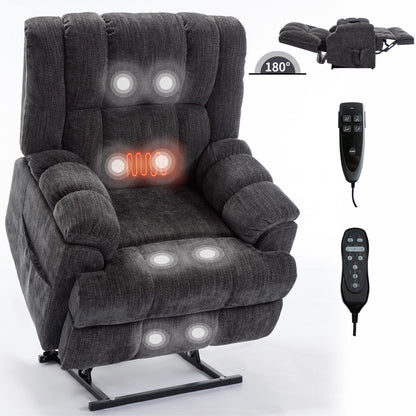 Dual Motor Heat Massage Power Lift Recliner Chair, Infinite Position