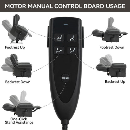 Dual Motor Infinite Position Power Lift Heat Massage Recliner Chair Heavy Duty Motion Mechanism with USB Ports and Side Pockets