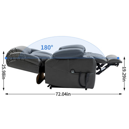 Dual Motor Infinite Position Power Lift Recliner Chair Heavy Duty Motion Mechanism with Massage and Lumbar Heating, Cup Holders