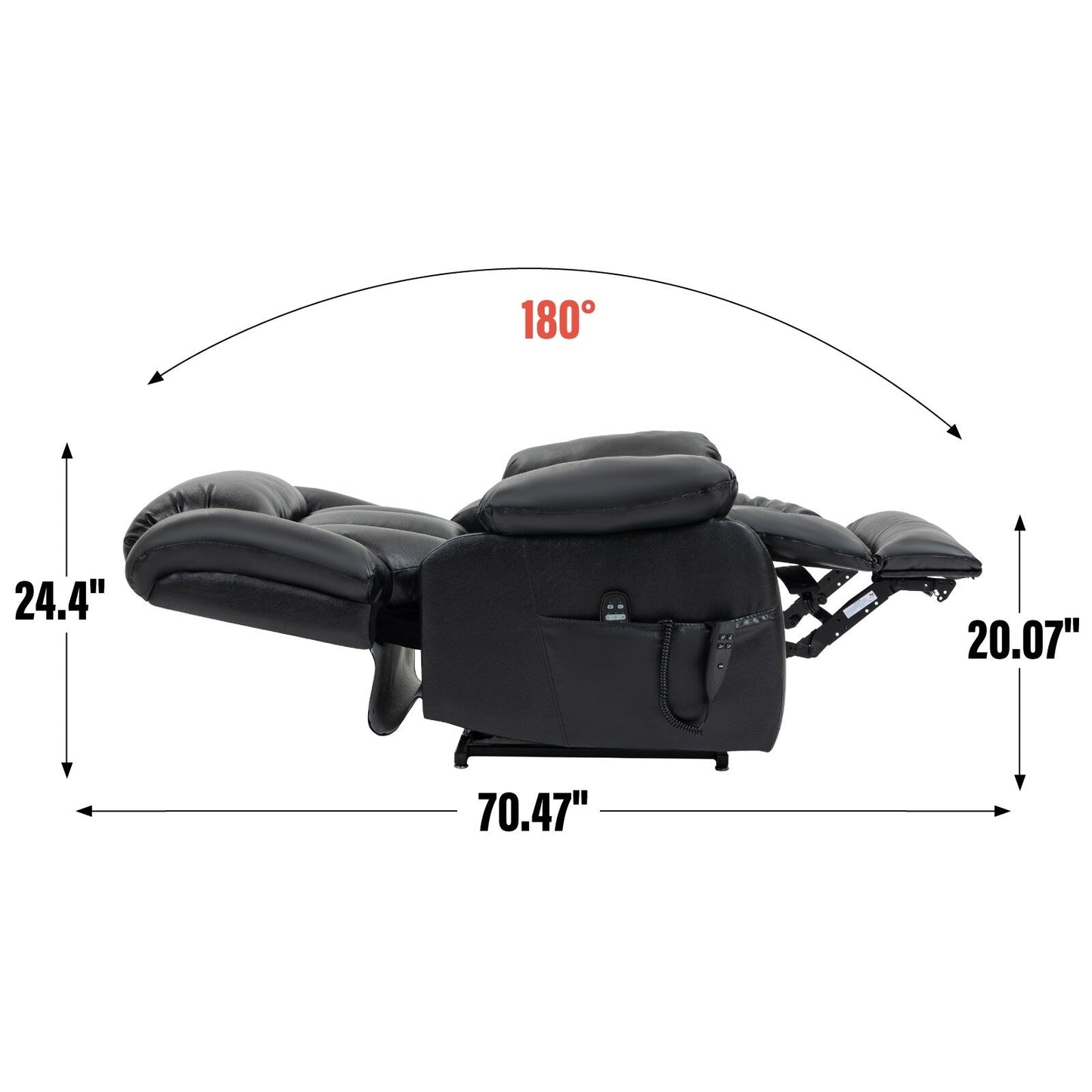 Dual Motor Infinite Position Power Lift Recliner Chair with 8 Point Vibration Massage and Lumbar Heating