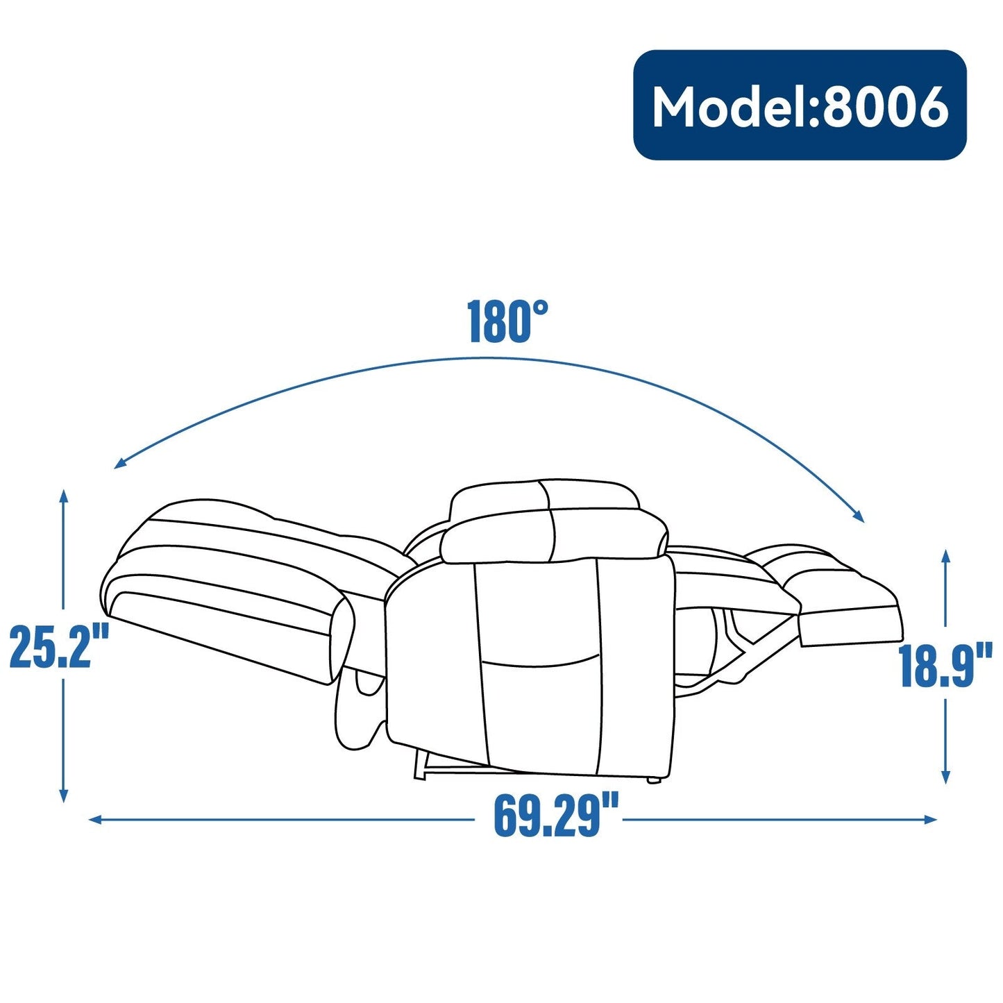 Dual Motor Infinite Position Power Lift Recliner Chair, Motion Mechanism with 8-Point Vibration Massage and Lumbar Heating