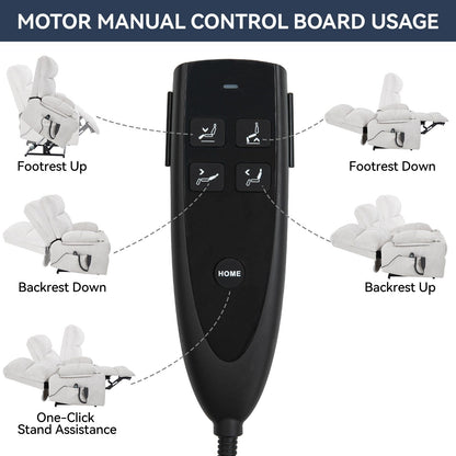Dual Motor Infinite Position Power Lift Recliner Chair, Motion Mechanism with 8-Point Vibration Massage and Lumbar Heating