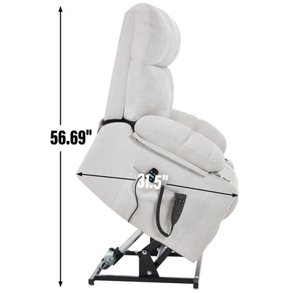 Dual Motor Infinite Position Power Lift Recliner Chair, Motion Mechanism with 8-Point Vibration Massage and Lumbar Heating