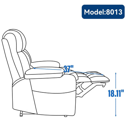 Dual Motor Infinite Position Power Lift Recliner Heavy Duty Motion Mechanism with Lumbar Heat, Cup Holders and Side Pockets
