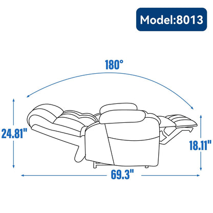 Dual Motor Infinite Position Power Lift Recliner Heavy Duty Motion Mechanism with Lumbar Heat, Cup Holders and Side Pockets