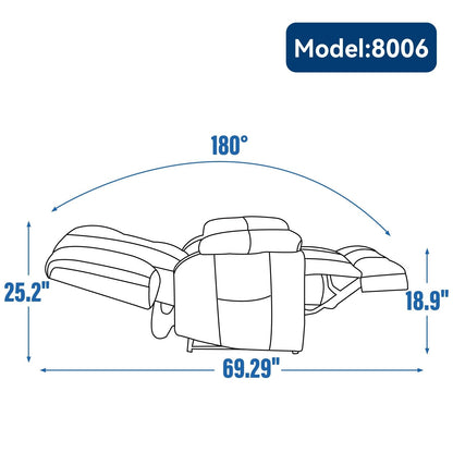 Dual Motor Infinite Position Power Lift Recliner, with 8-Point Vibration Massage and Lumbar Heating,Dual Cup Holders
