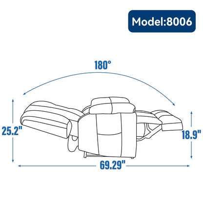 Dual Motor Infinite Position Power Lift Recliner, with 8-Point Vibration Massage and Lumbar Heating,Dual Cup Holders