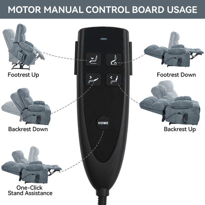Dual Motor Infinite Position Power Lift Recliner, with 8-Point Vibration Massage and Lumbar Heating,Dual Cup Holders