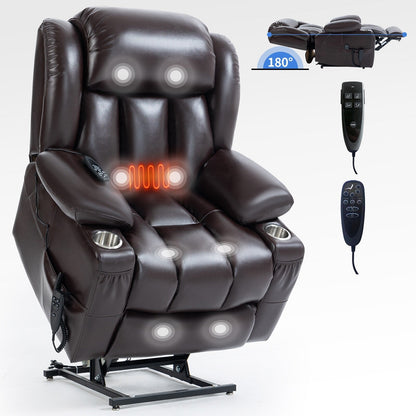 Dual Motor Infinite Position Up to 350 LBS Leatherair Power Lift Recliner Chair, Heavy Duty Motion Mechanism