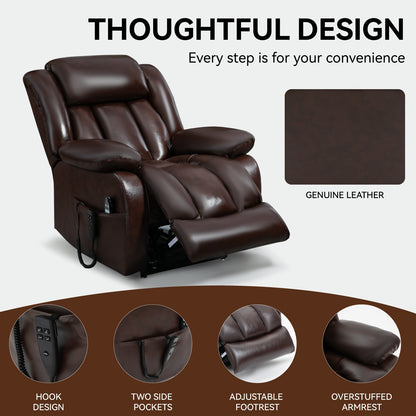 Dual Motor Power Lift Recliner Chair, Heat Massage, Remote Control