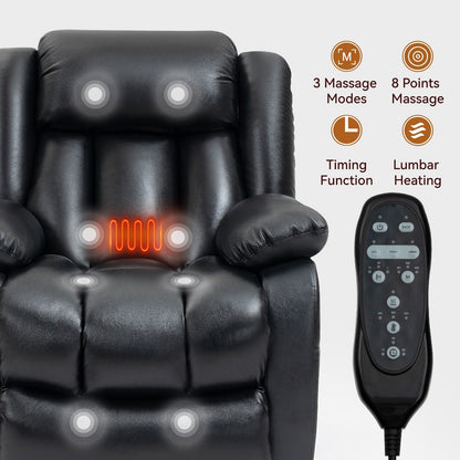 Dual Motor Power Lift Recliner Chair, Heat Massage, Remote Control