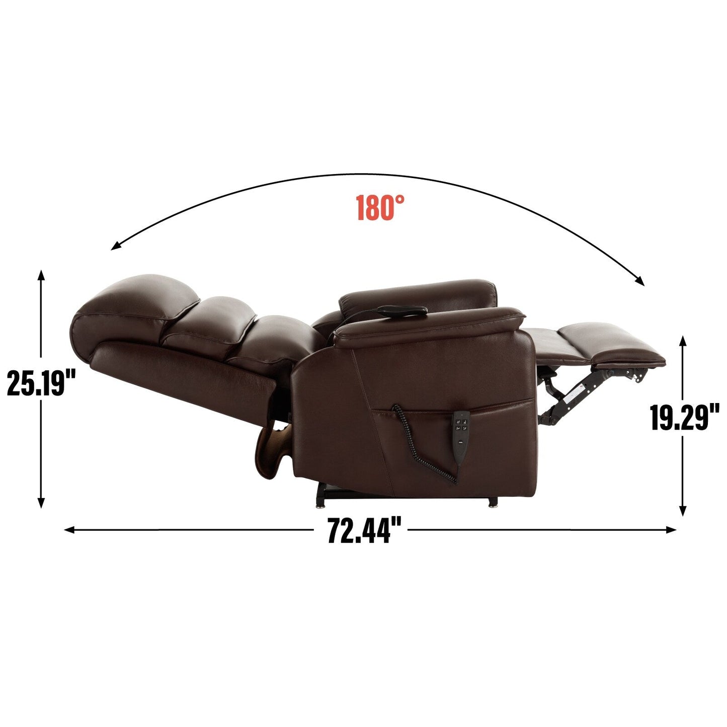 Dual Motor Power Lift Recliner Upholstery Armchair Heat Massage Sofa with Timer Control and Side Pockets, Power Remote