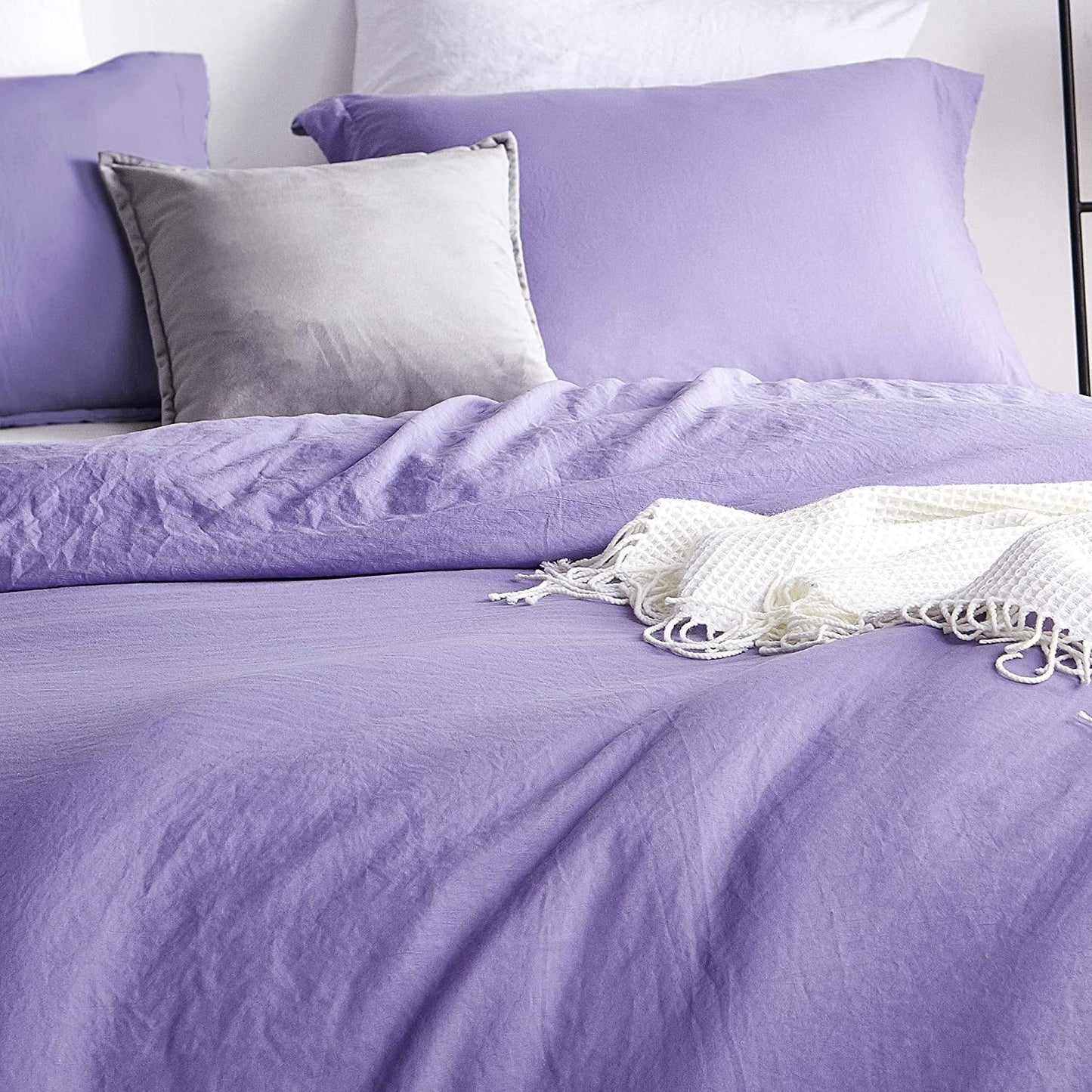 Natural Loft King Solid Duvet Cover Set