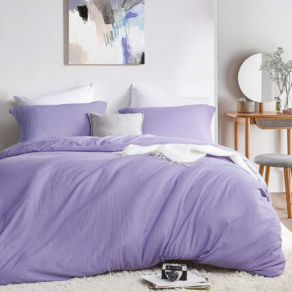 Natural Loft King Solid Duvet Cover Set