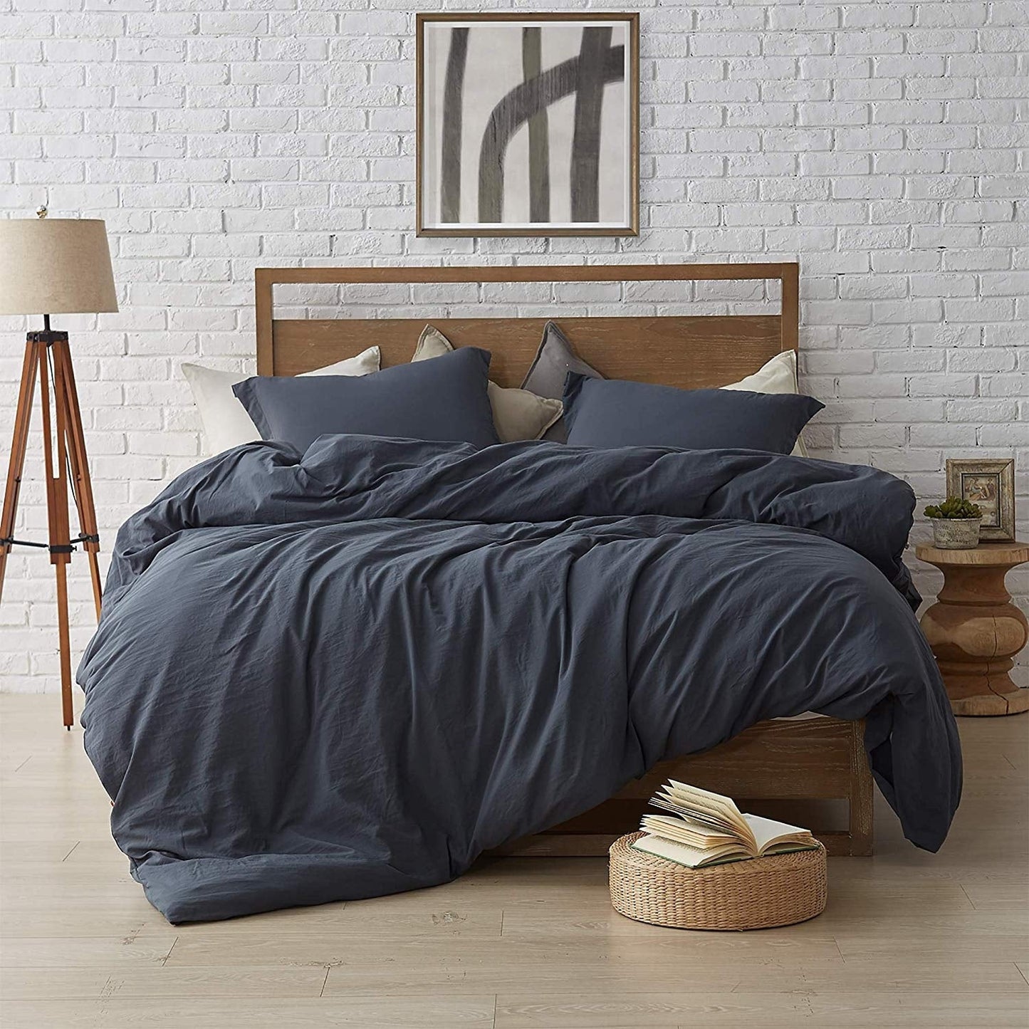 Natural Loft King Solid Duvet Cover Set