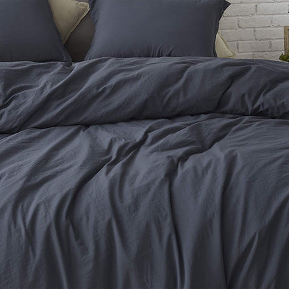 Natural Loft King Solid Duvet Cover Set