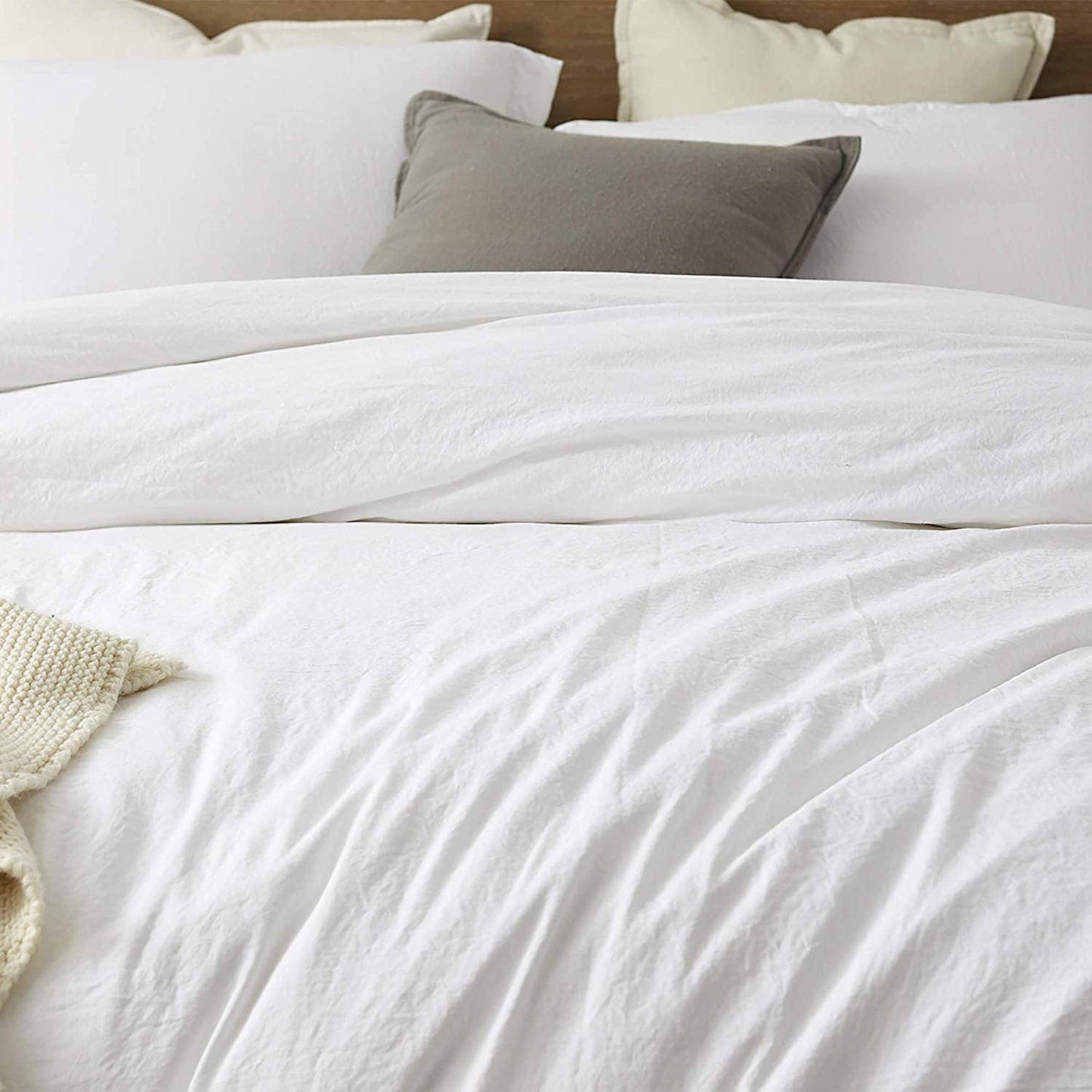 Natural Loft King Solid Duvet Cover Set