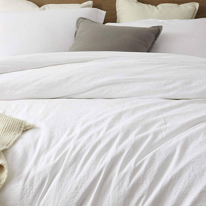 Natural Loft King Solid Duvet Cover Set