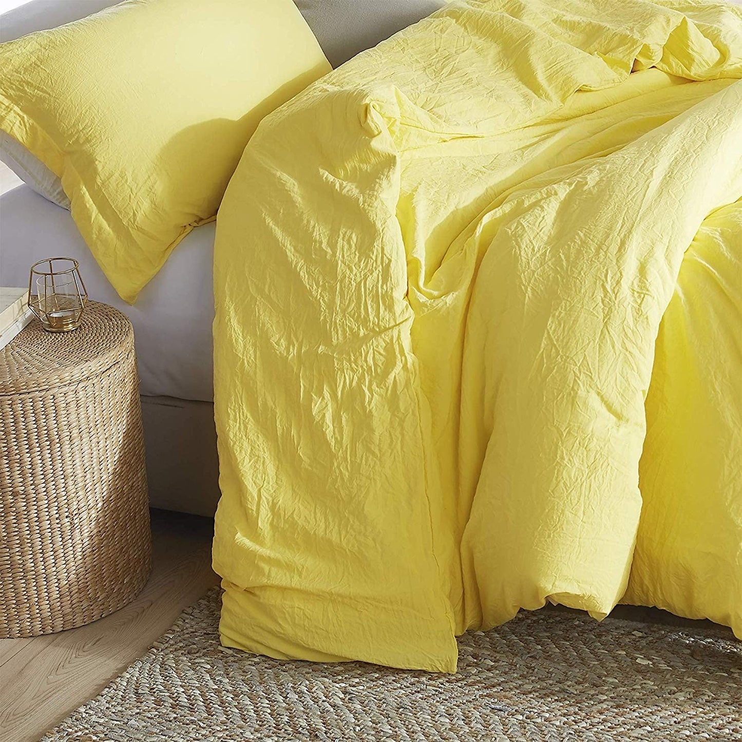 Natural Loft King Solid Duvet Cover Set