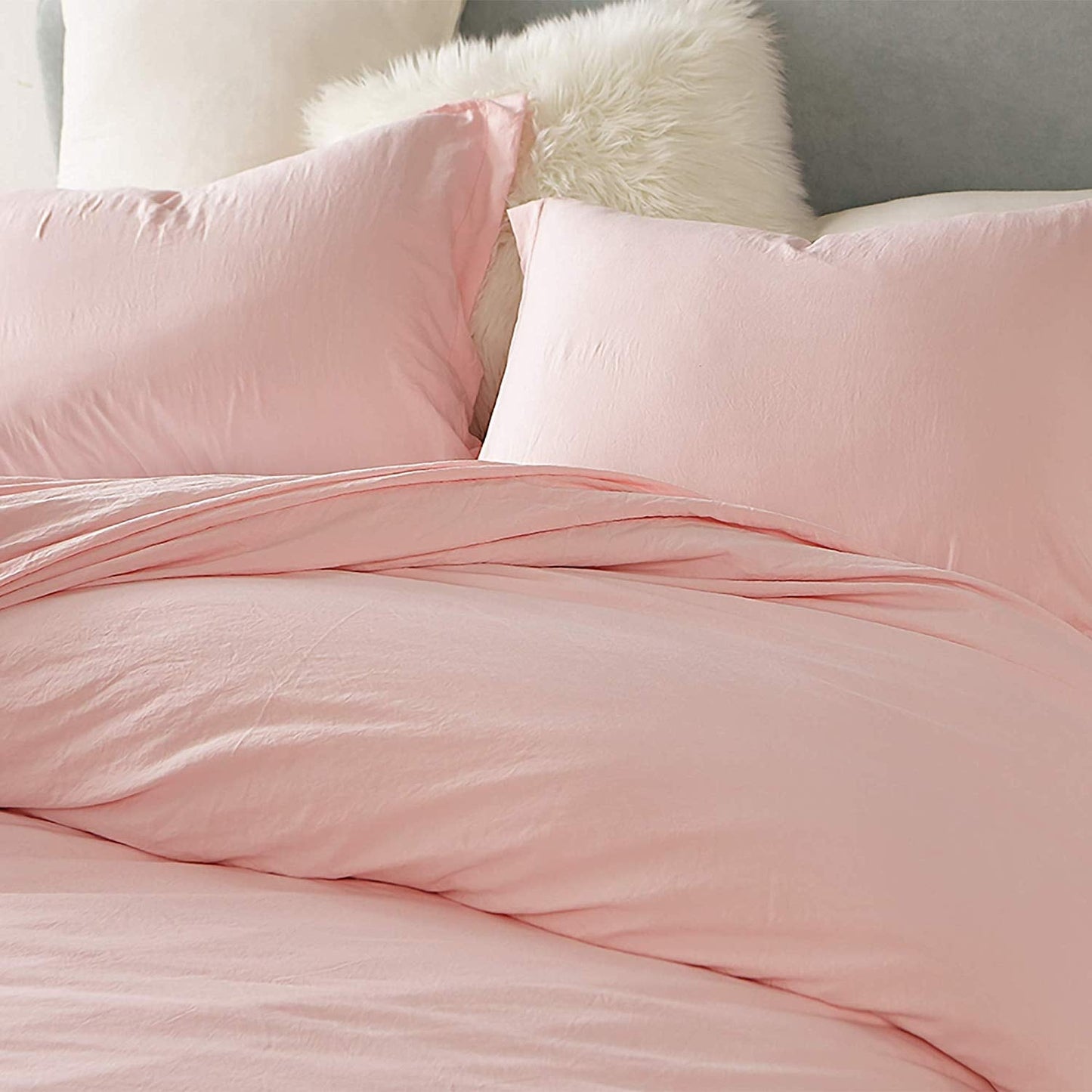 Natural Loft King Solid Duvet Cover Set