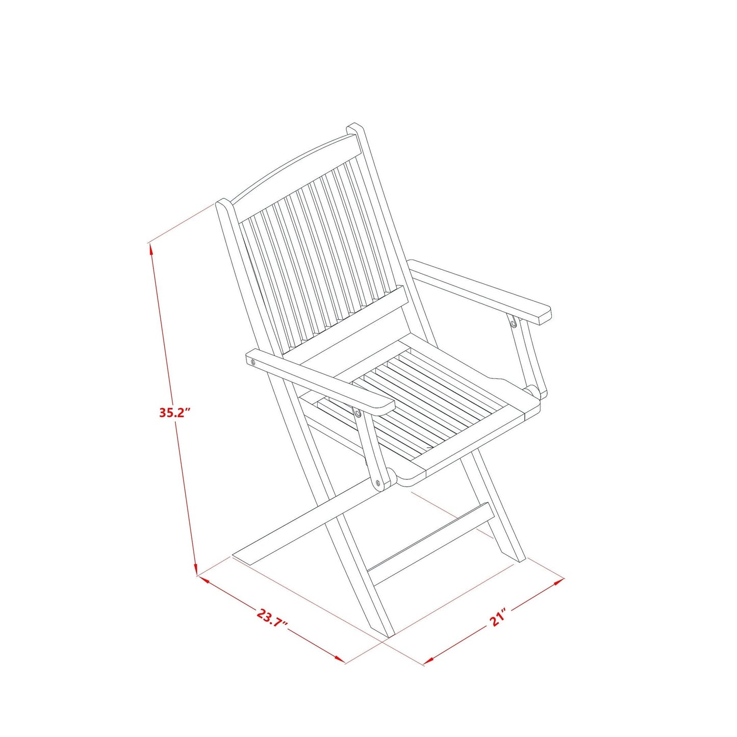 East West Furniture Outdoor Patio Dining Sets- an Oval Acacia Wood Table and Folding Arm Chairs, Natural Oil (Pieces Options)