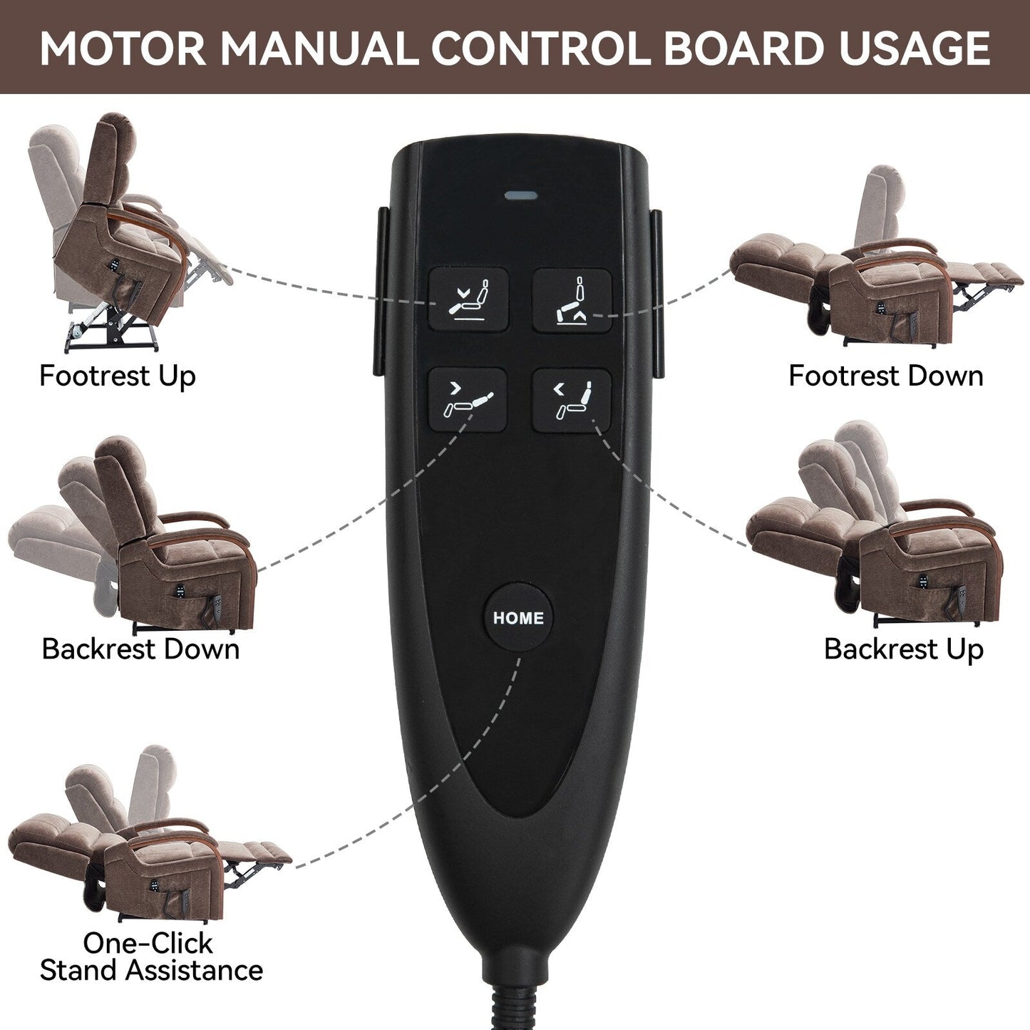 Electric Chenille Lift Recliner with Dual Motors, Infinite Recline Positions, Heat & 8-Point Massage, Solid Wood Armrests