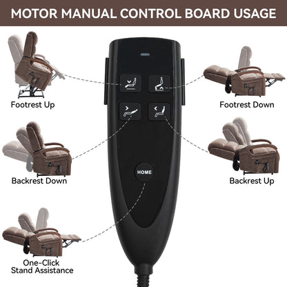 Electric Chenille Lift Recliner with Dual Motors, Infinite Recline Positions, Heat & 8-Point Massage, Solid Wood Armrests