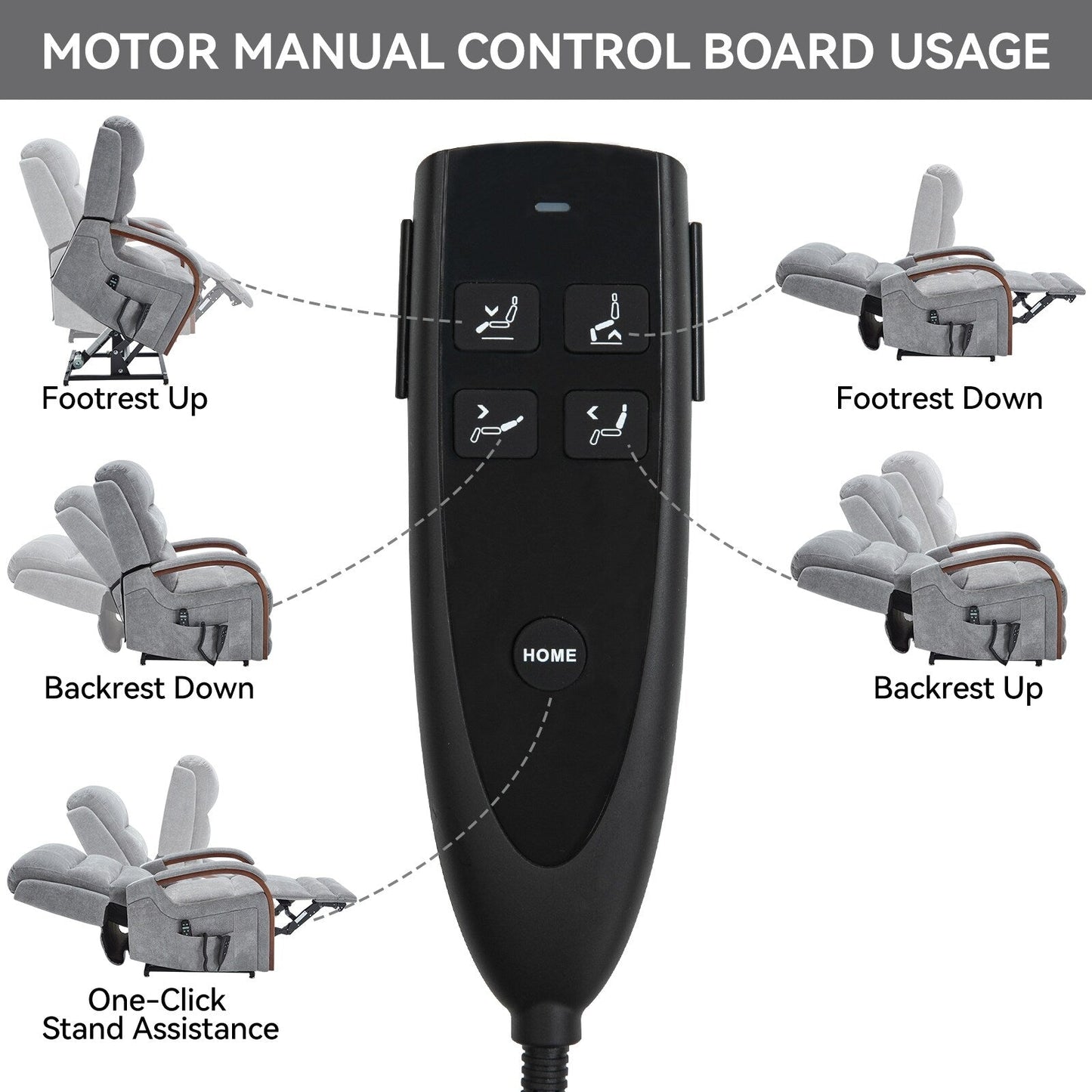 Electric Chenille Lift Recliner with Dual Motors, Infinite Recline Positions, Heat & 8-Point Massage, Solid Wood Armrests