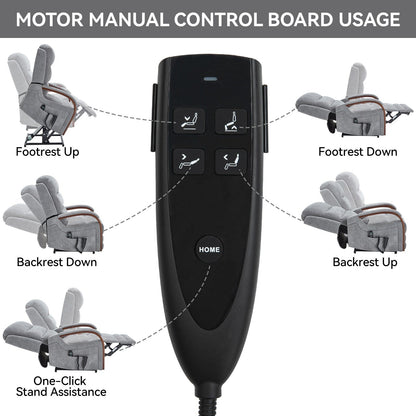 Electric Chenille Lift Recliner with Dual Motors, Infinite Recline Positions, Heat & 8-Point Massage, Solid Wood Armrests