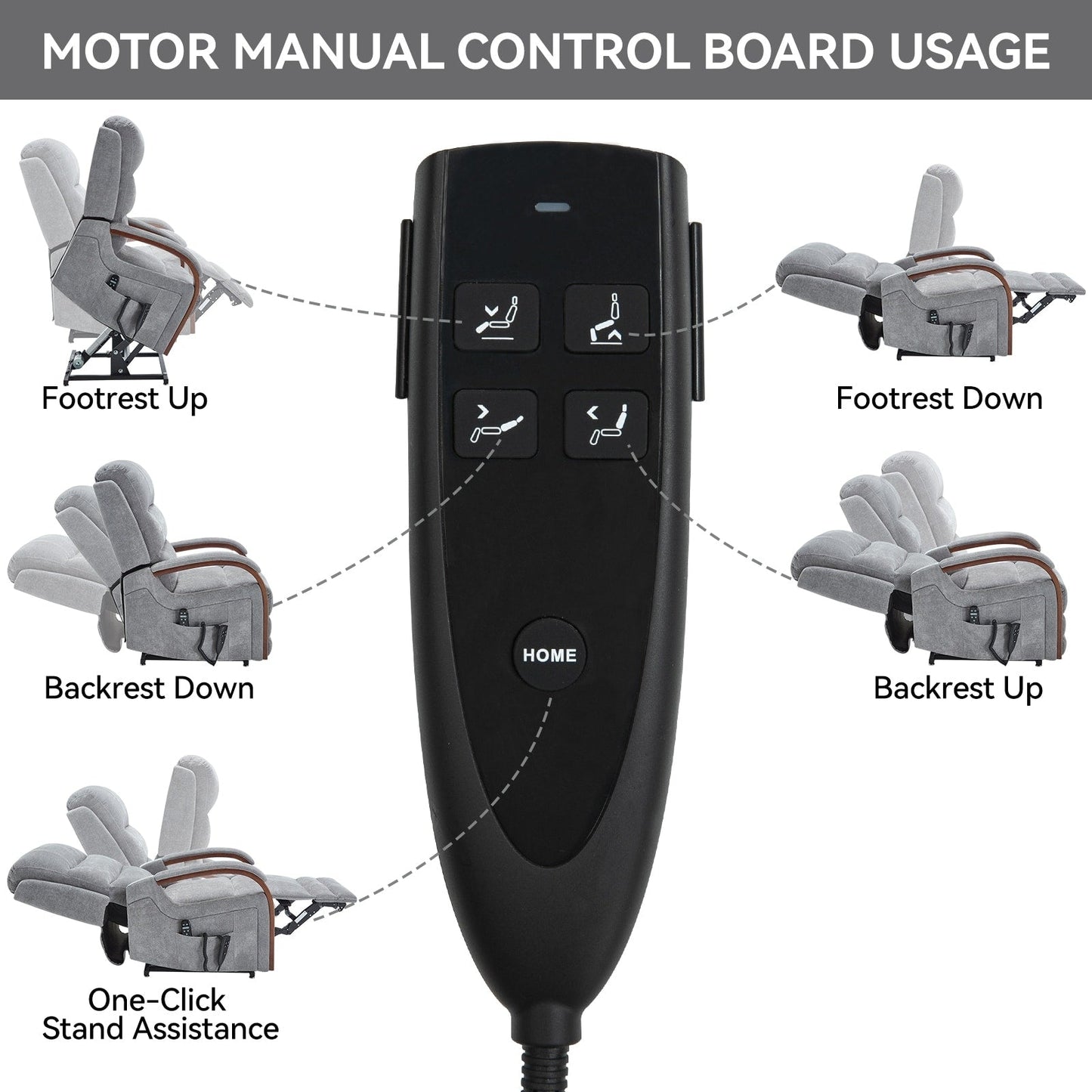 Electric Chenille Lift Recliner with Dual Motors, Infinite Recline Positions, Heat & 8-Point Massage, Solid Wood Armrests
