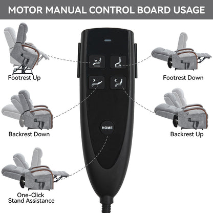 Electric Chenille Lift Recliner with Dual Motors, Infinite Recline Positions, Heat & 8-Point Massage, Solid Wood Armrests