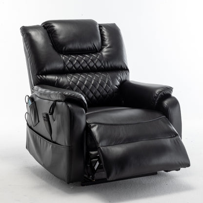 Electric Lift Recliner Chair for Elderly with 180Â° Full Recline, OKIN Motor, Wide Seat, and Side Pockets