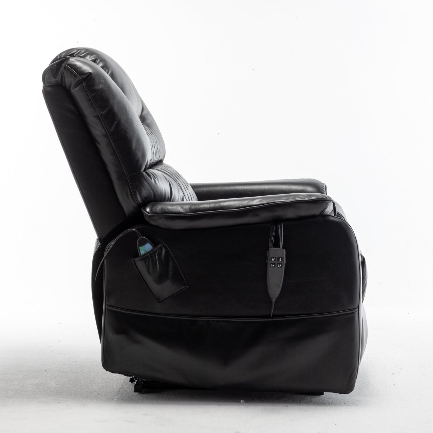 Electric Lift Recliner Chair for Elderly with 180Â° Full Recline, OKIN Motor, Wide Seat, and Side Pockets