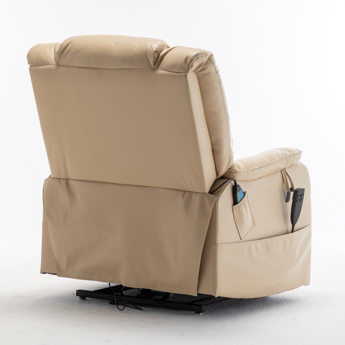 Electric Lift Recliner Chair for Elderly with 180Â° Full Recline, OKIN Motor, Wide Seat, and Side Pockets
