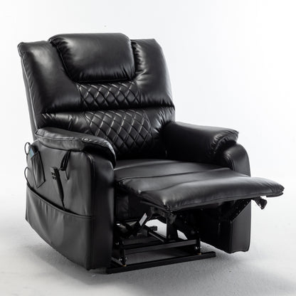 Electric Lift Recliner Chair for Elderly with 180Â° Full Recline, OKIN Motor, Wide Seat, and Side Pockets