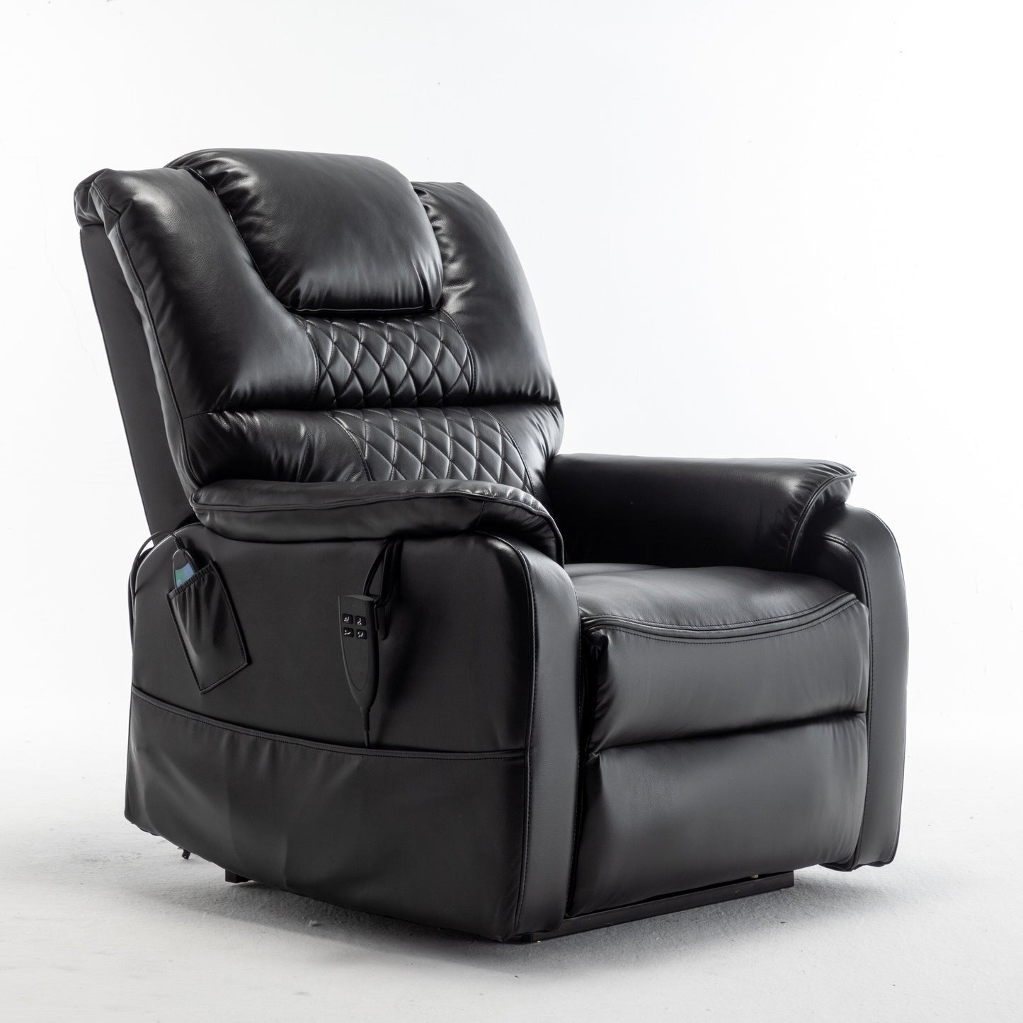 Electric Lift Recliner Chair for Elderly with 180Â° Full Recline, OKIN Motor, Wide Seat, and Side Pockets