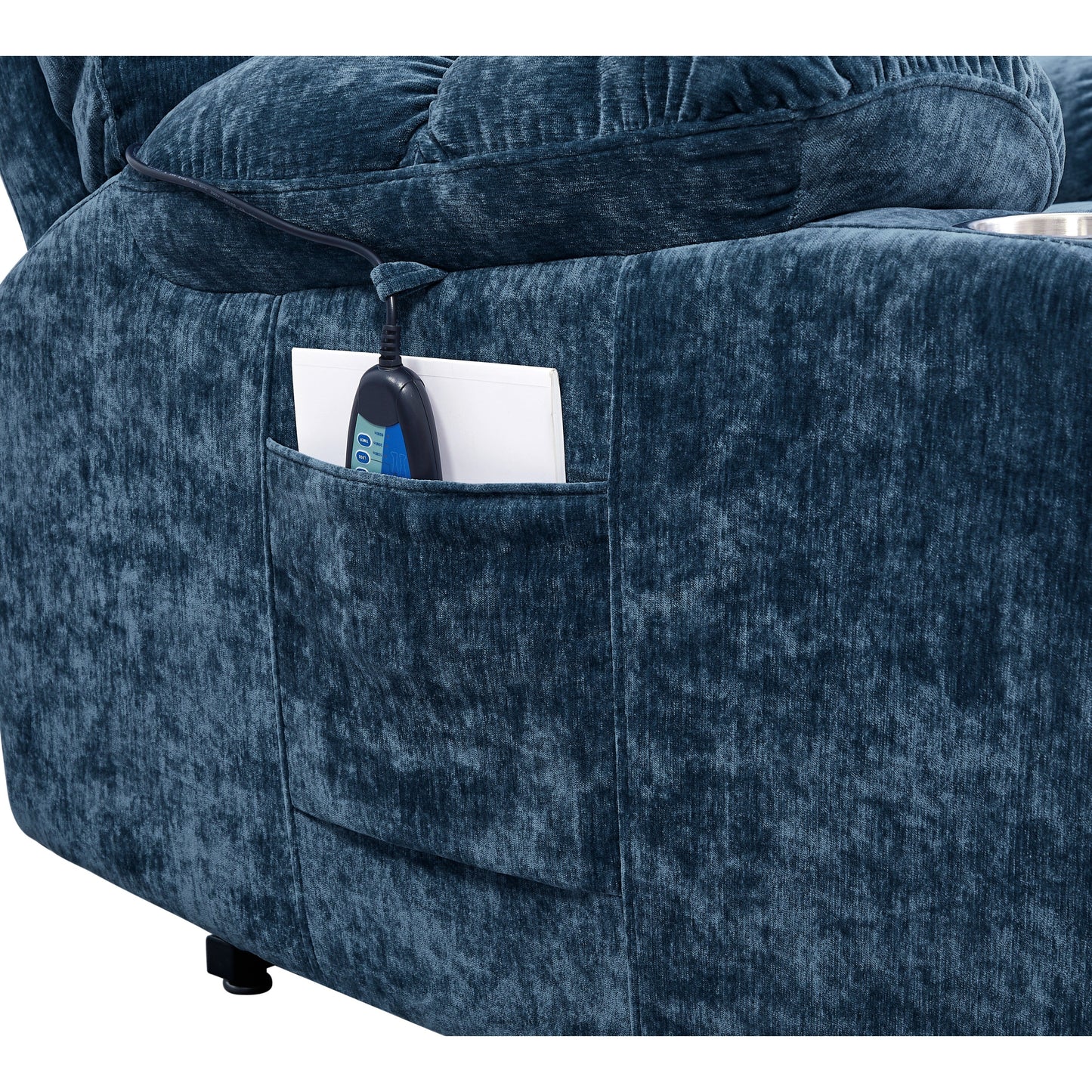 Electric Lift Recliner Sofa with Massage and Heating, 8 Vibrating Points, 1 Lumbar Heating Point, Adjustable Backrest Footrest