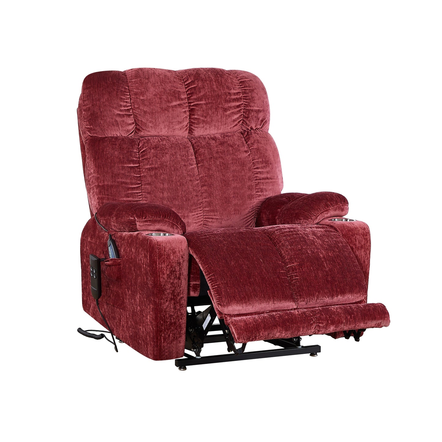 Electric Lift Recliner Sofa with Massage and Heating, 8 Vibrating Points, 1 Lumbar Heating Point, Adjustable Backrest Footrest
