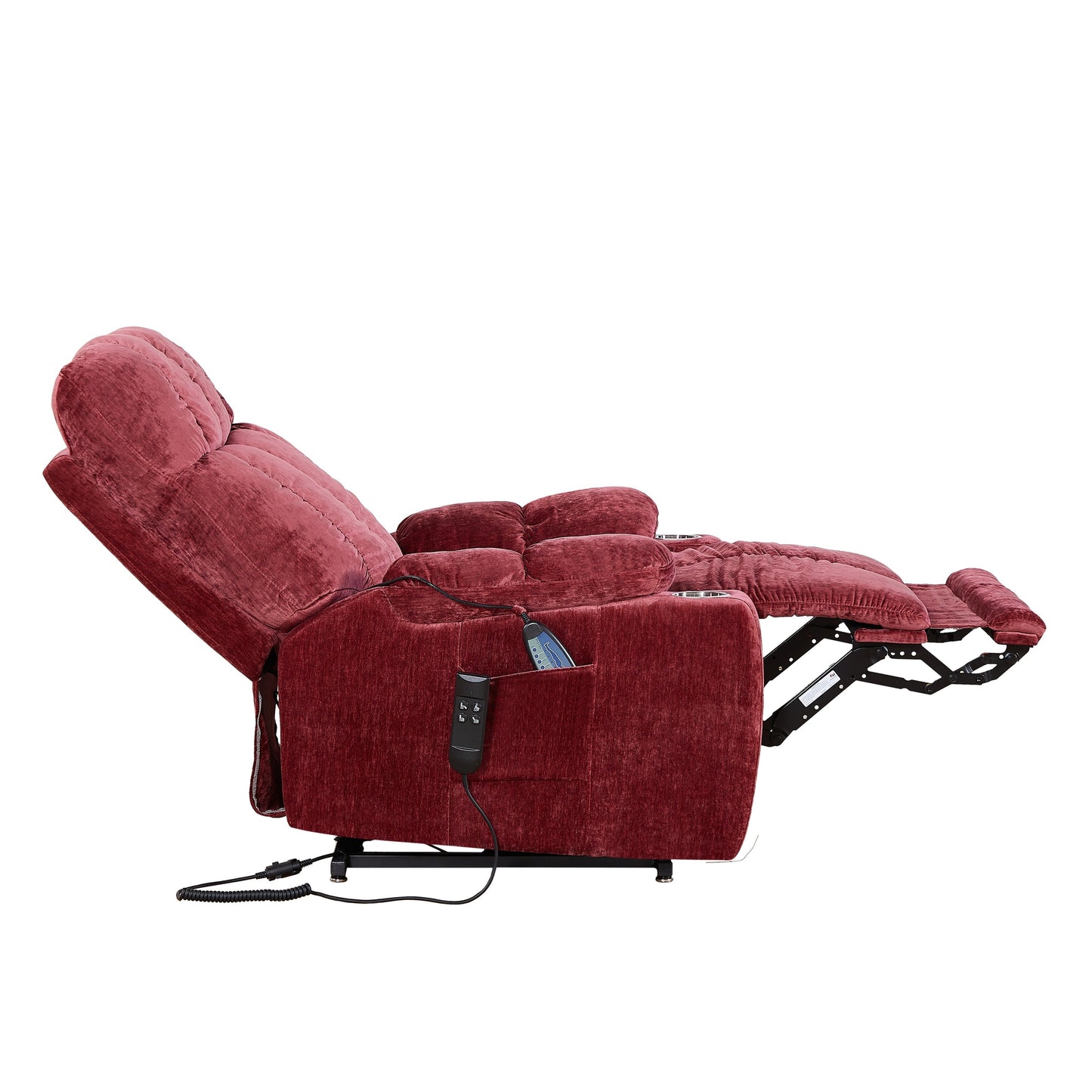 Electric Lift Recliner Sofa with Massage and Heating, 8 Vibrating Points, 1 Lumbar Heating Point, Adjustable Backrest Footrest