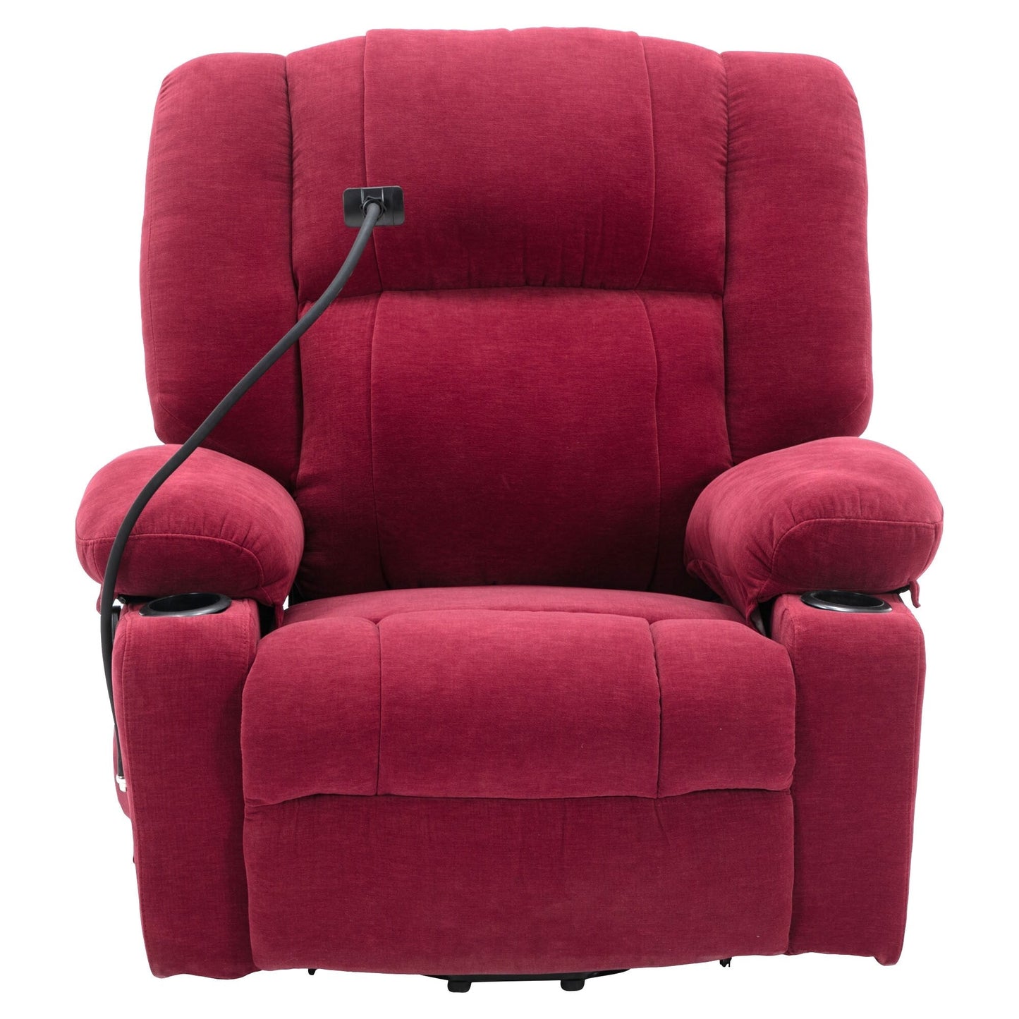 Electric Lift Recliner featuring Massage, Heating, Cup Holders & 360Â° Swivel Phone Stand with Adjustable Recline