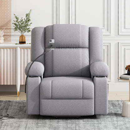 Electric Lift Recliner featuring Massage, Heating, Cup Holders & 360Â° Swivel Phone Stand with Adjustable Recline