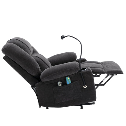 Electric Lift Recliner featuring Massage, Heating, Cup Holders & 360Â° Swivel Phone Stand with Adjustable Recline