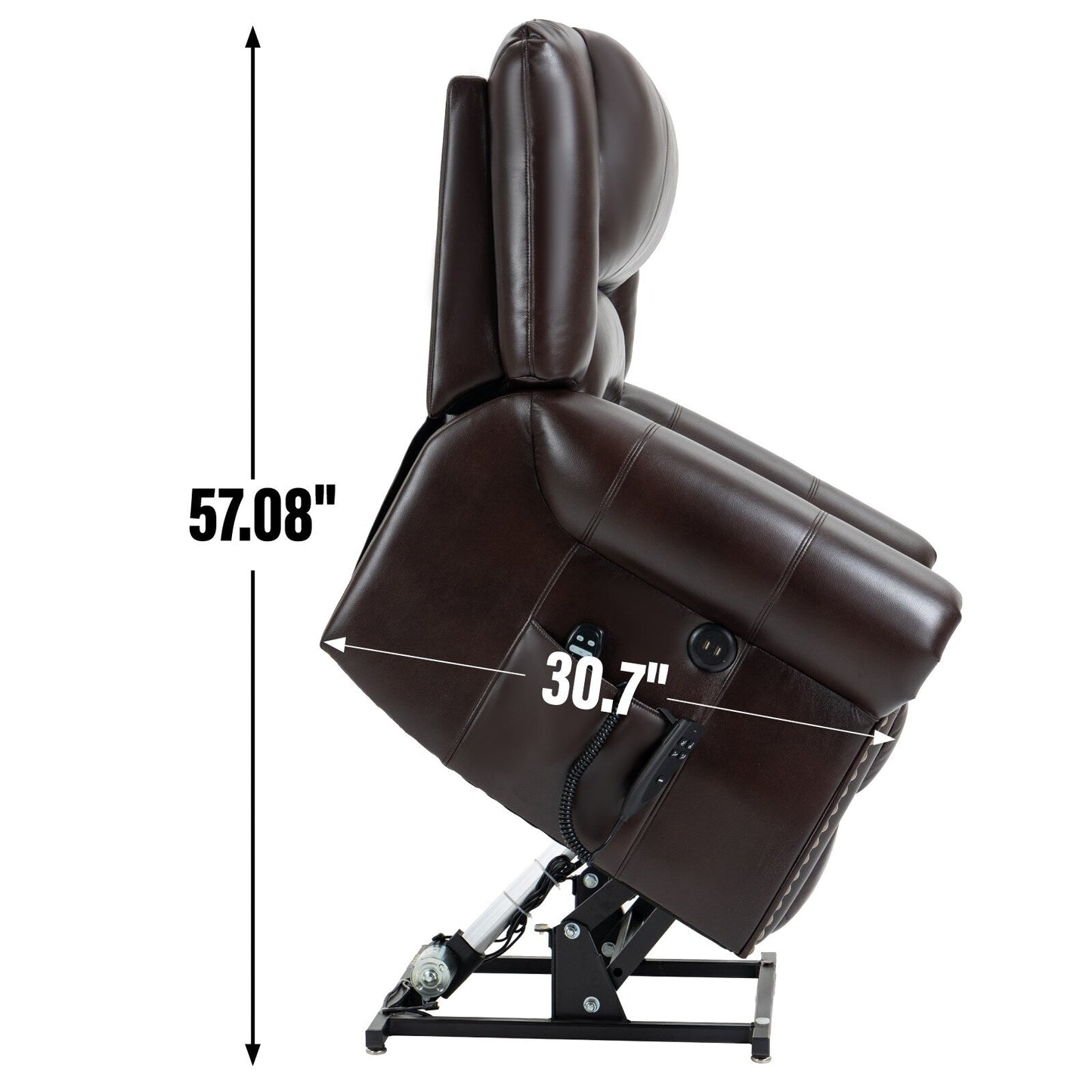 Electric Lift Recliner with Dual Motors, Massage, Heat, USB & Storage