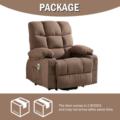 Electric Lift Recliner with Heating, Massage Therapy, USB Charging, and Handy Storage Pockets