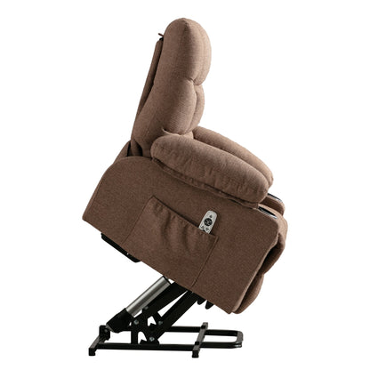 Electric Lift Recliner with Heating, Massage Therapy, USB Charging, and Handy Storage Pockets