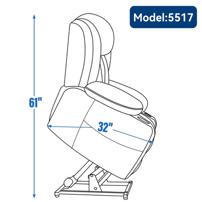 Electric Lift Recliner with Targeted Massage, Lumbar Heating, Dual USB Charging, and Stainless Steel Cup Holders