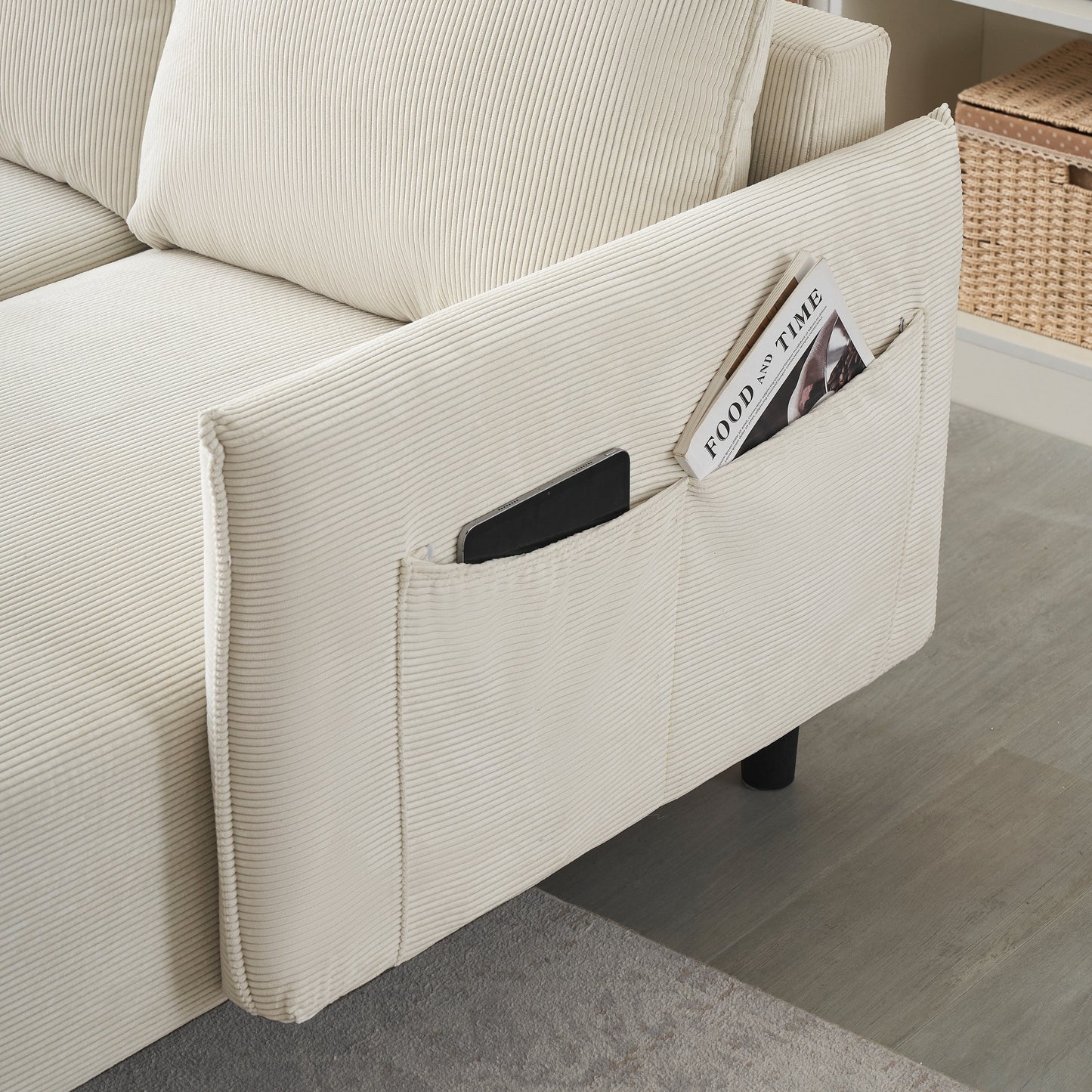 Elegant 79.50-Inch Velvet Sofa - Spacious Love Seat with Metal Trim and 3 Pillows for Modern Spaces