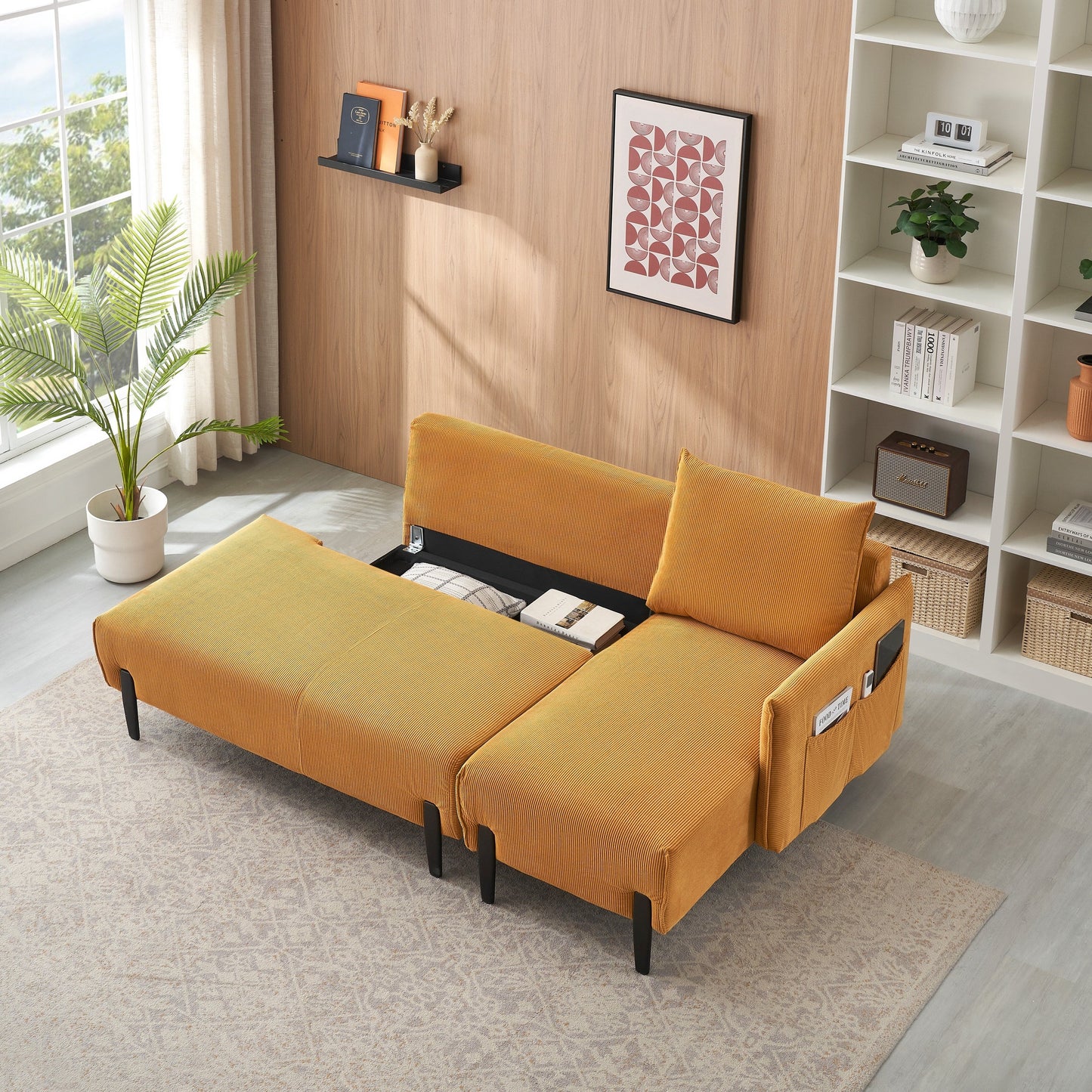 Elegant 79.50-Inch Velvet Sofa - Spacious Love Seat with Metal Trim and 3 Pillows for Modern Spaces